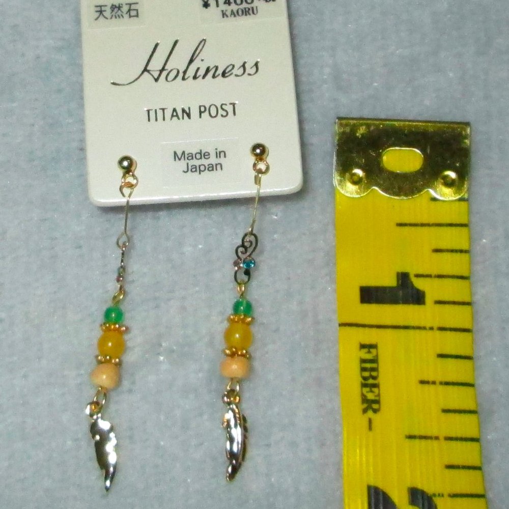 NWT Petite Japanese Earrings - Beads & Feathers - Picture 5 of 7